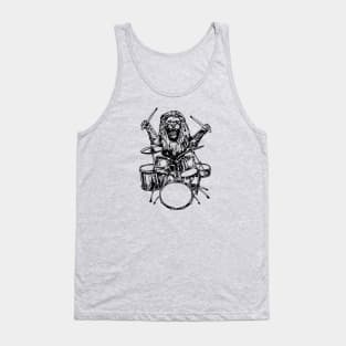 SEEMBO Lion Playing Drums Drummer Musician Drumming Fun Band Tank Top